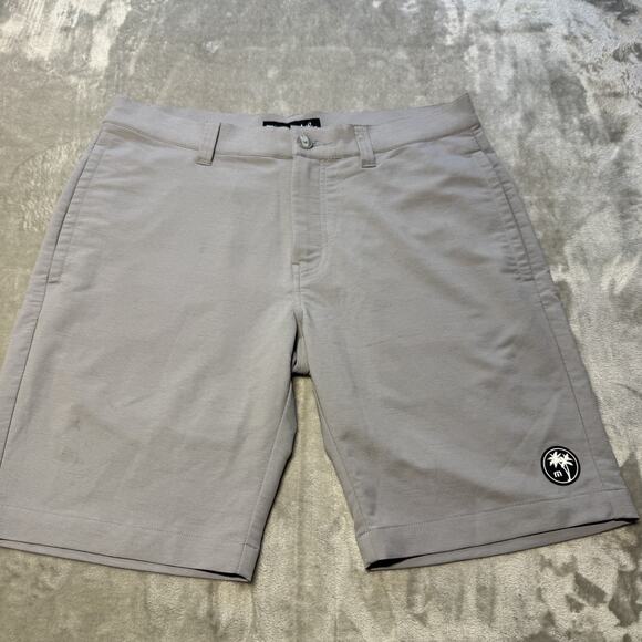 Travis Mathew Shorts Mens 33 Heather Gray Golf Chino Performance Stretch Blend - Picture 2 of 12